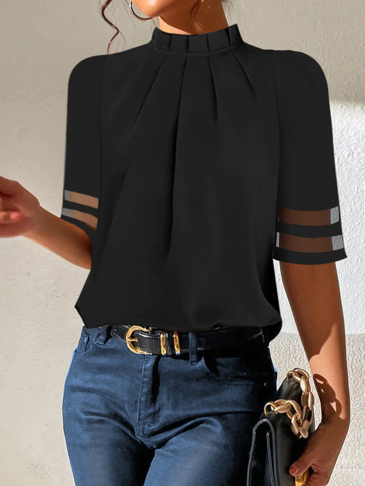 Cool black monochrome top with round neckline