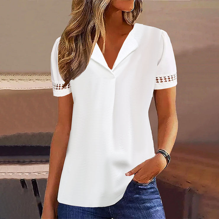 Simple short sleeve monochrome top