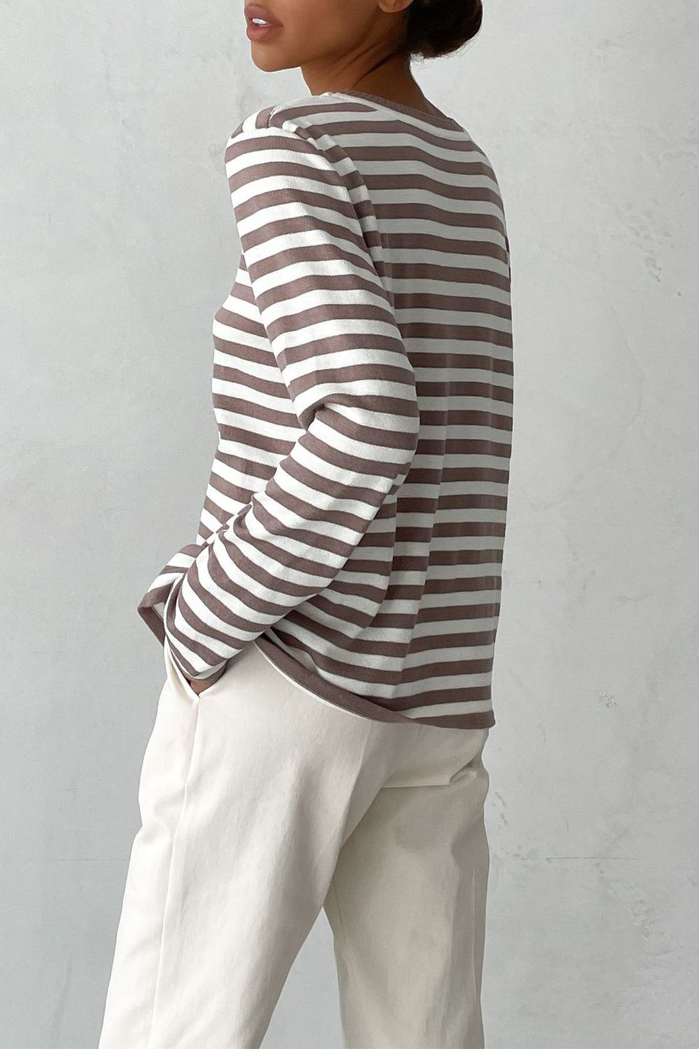 Stylish striped long sleeve top