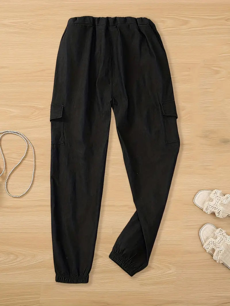 Black Urban Cargo Jogging Pants Deluxe