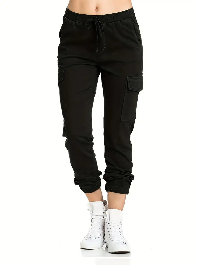 Black Urban Cargo Jogging Pants Deluxe