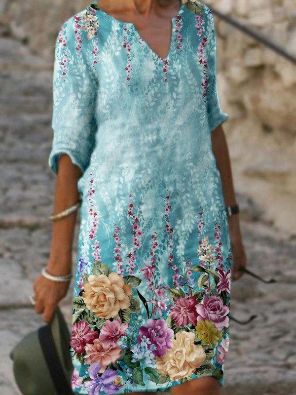 Floral Symphony Casual Dress