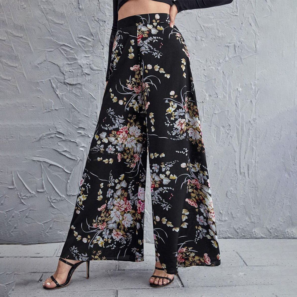 Cool print Elastic waistband pants