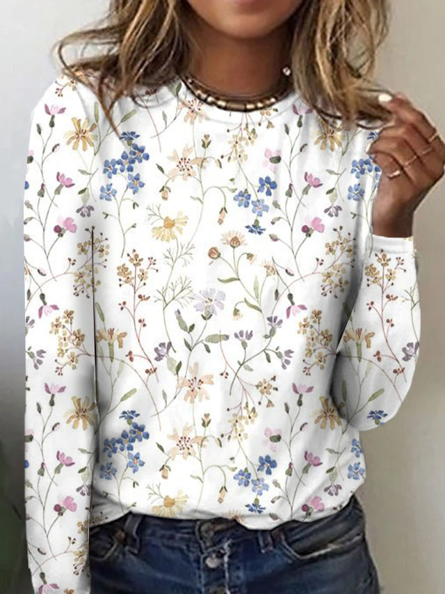 Glamorous crew neck top with floral print