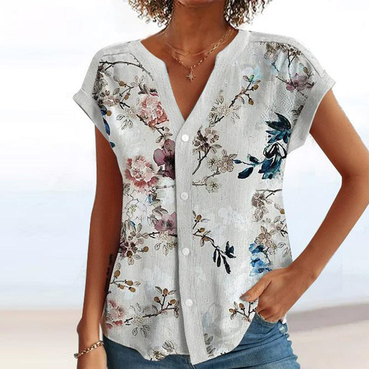 Basic Print Short Sleeve Top