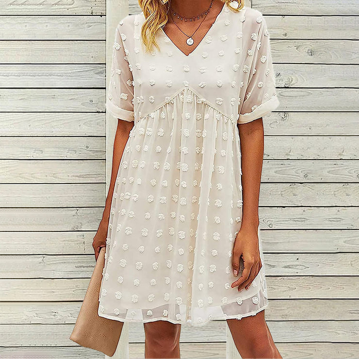 Simple vintage mini dress in beige