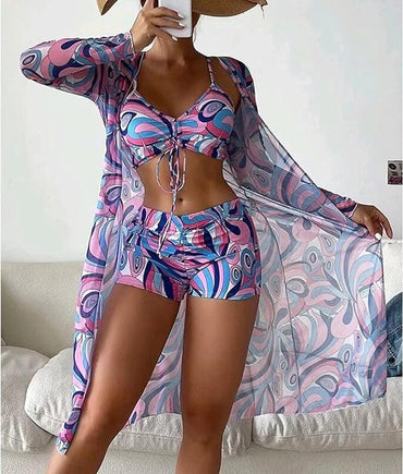 Groovy Print Purple Swimwear