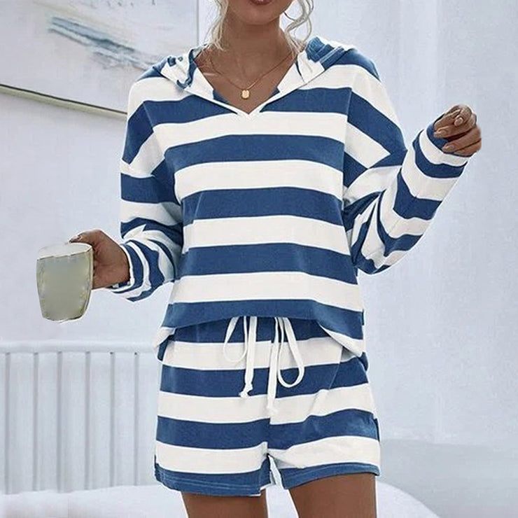 Blue and white striped 2-piece lounge set