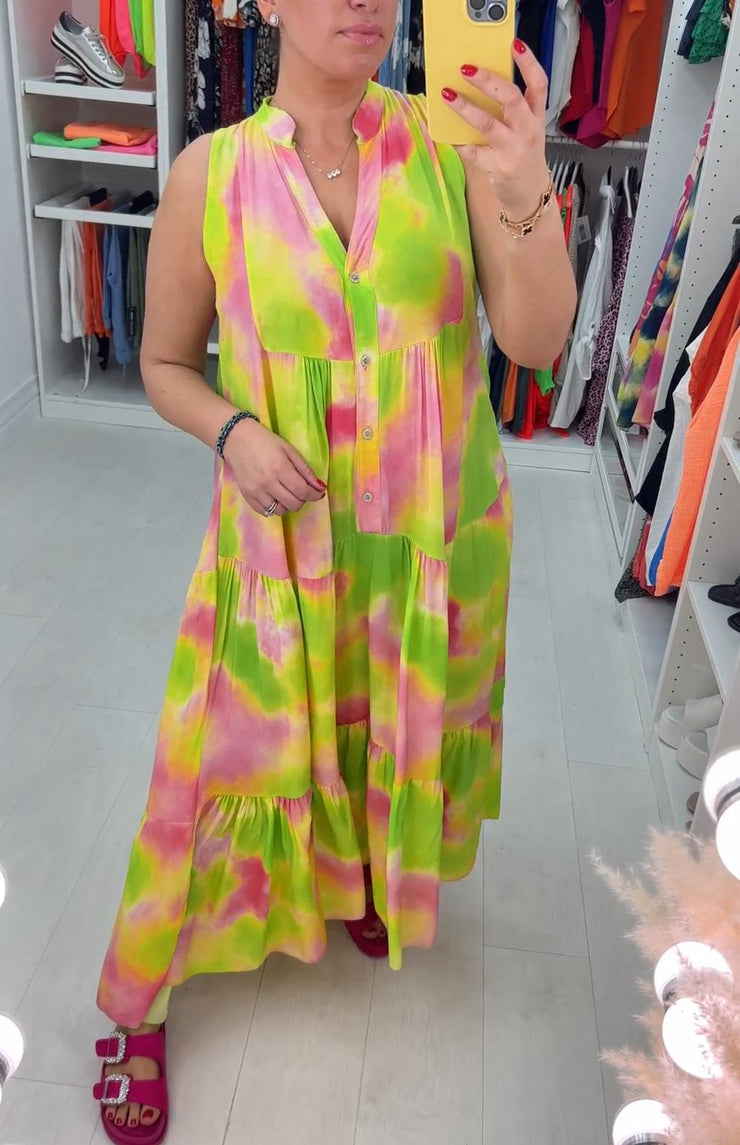 Attractive maxi dress with V-neck