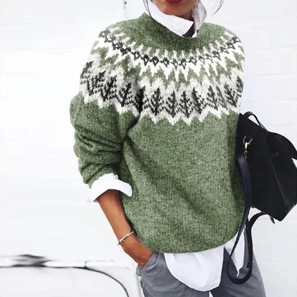 Breezy Green long sleeve sweater with print