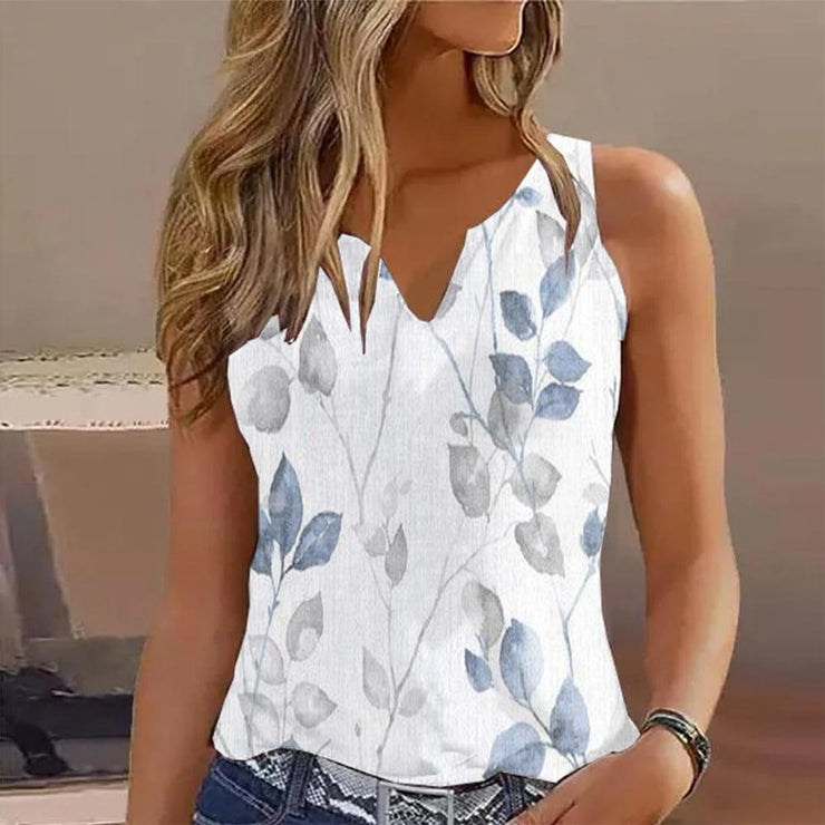 Stylish sleeveless print top