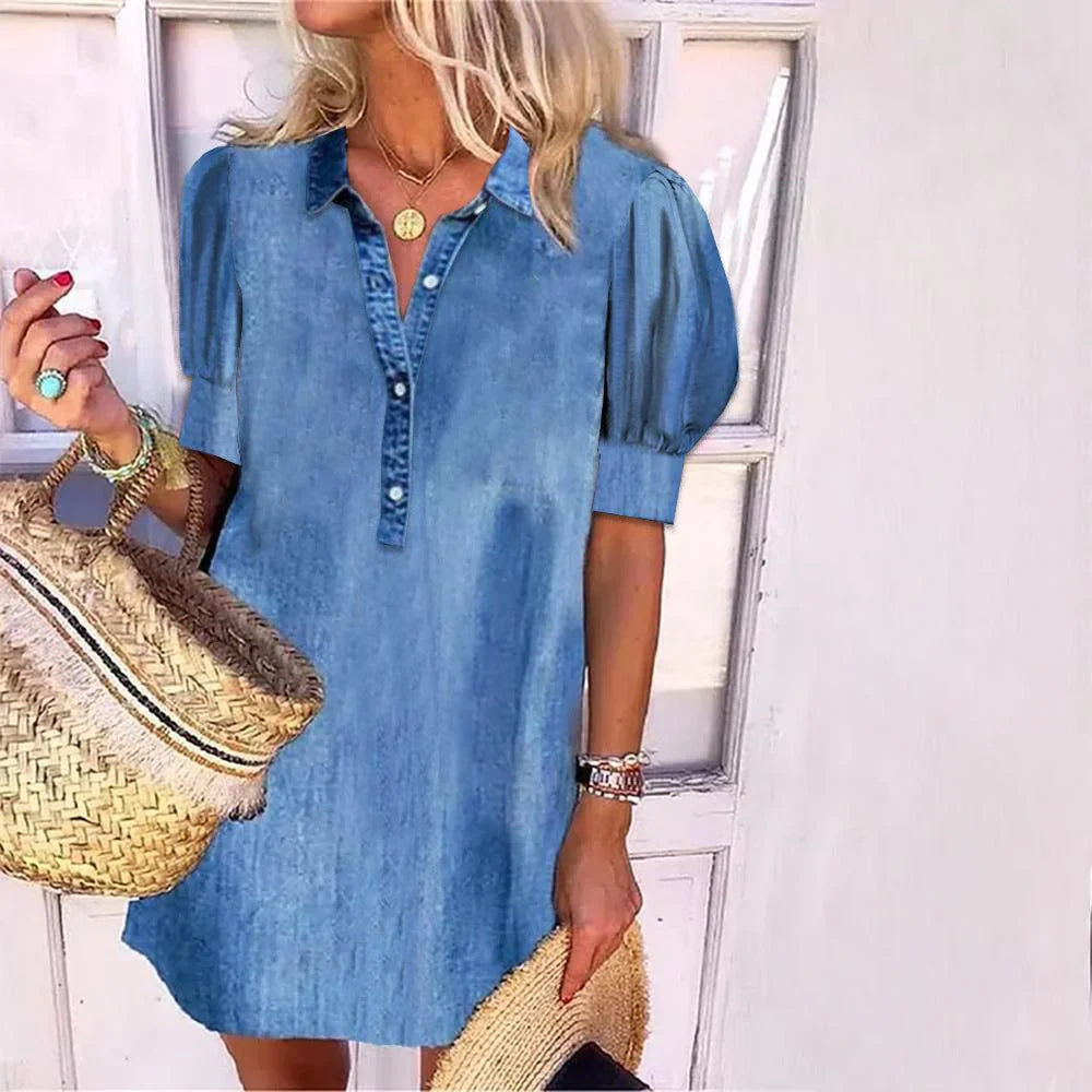 Denim Dream Blouse Dress