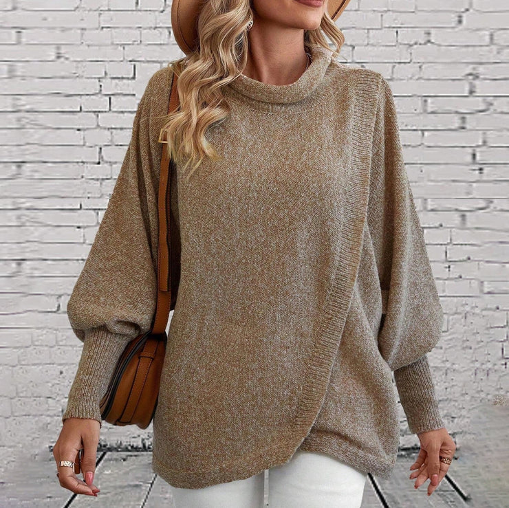 Comfortable solid colour sweater with turtleneck