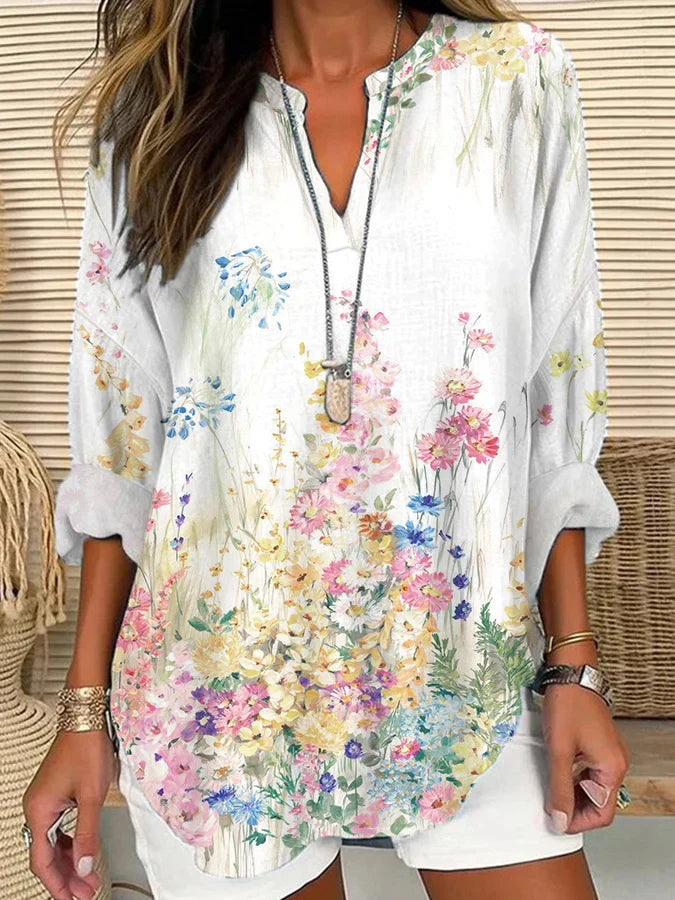 Flower carousel blouse