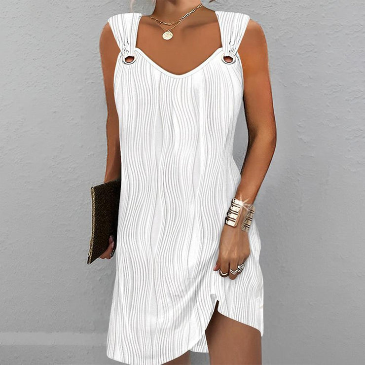 Elegant sleeveless monochrome mini dress