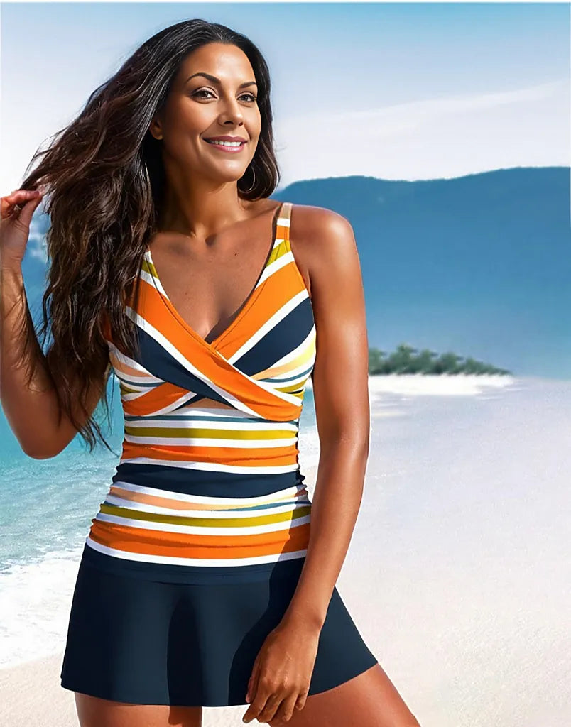 Chic sleeveless swimwear with print