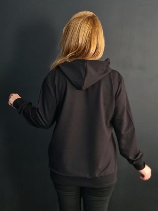 Sweatshirt with black and white print