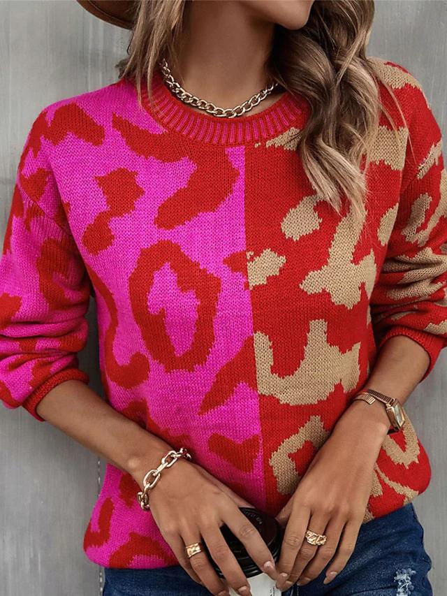 Long sleeve sweater with red print