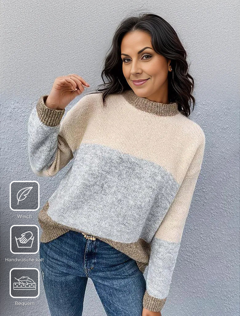 Grey Color Block Pullover