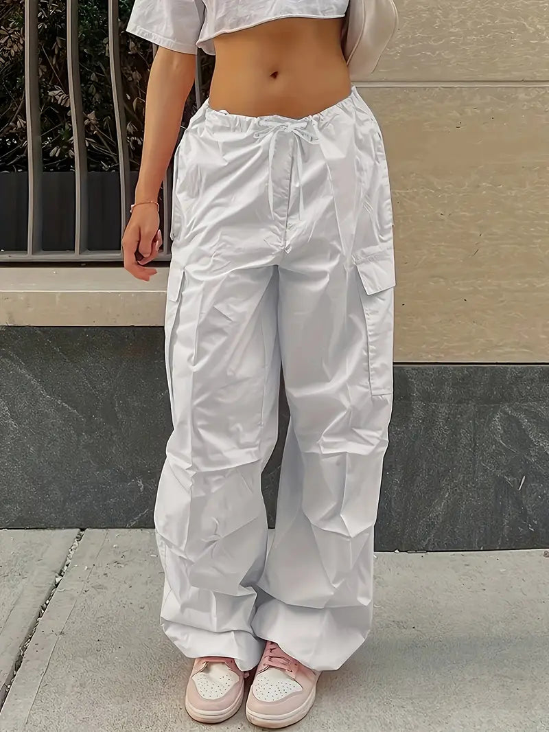 White Airy Elegance Streetstyle Palazzo Pants