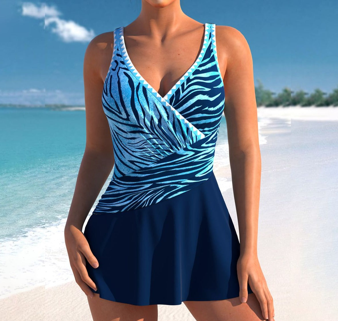 Fresh blue sleeveless swimwear