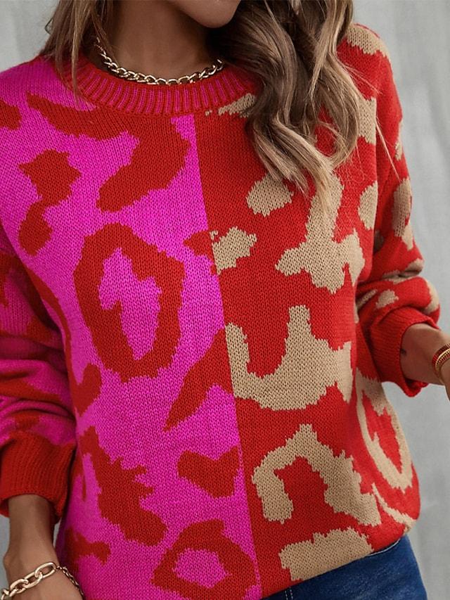 Long sleeve sweater with red print