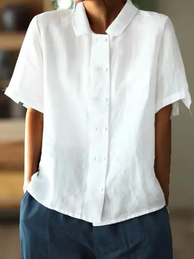 Simple white, plain, short-sleeved top