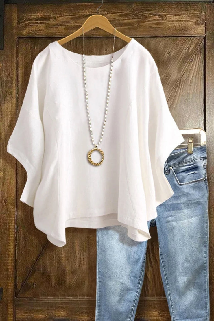 Simple white batwing top