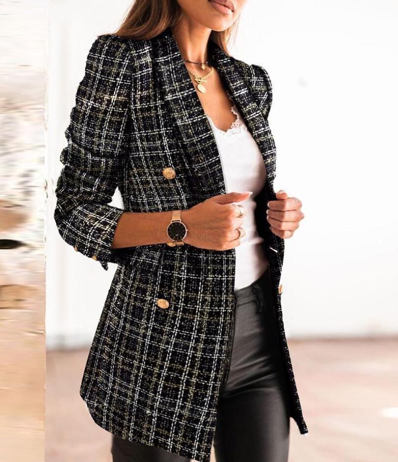 Chic plaid Elegant jacket blazer