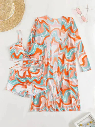 Breathtaking swimwear with orange print