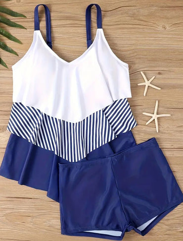 Fresh Navy Print Swimwear