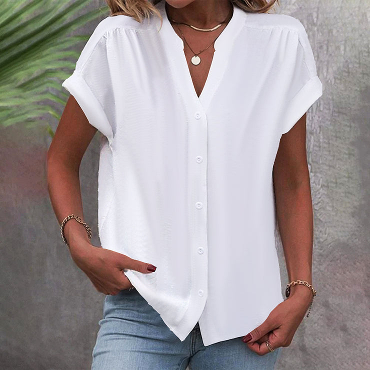 Comfortable plain short sleeve top