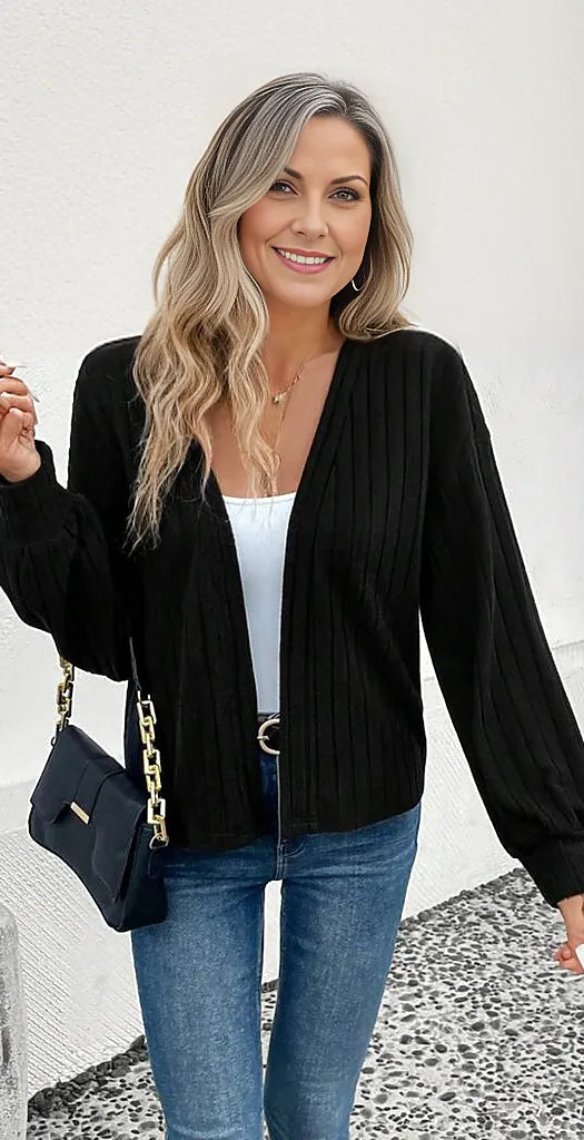 Cool black plain cardigan