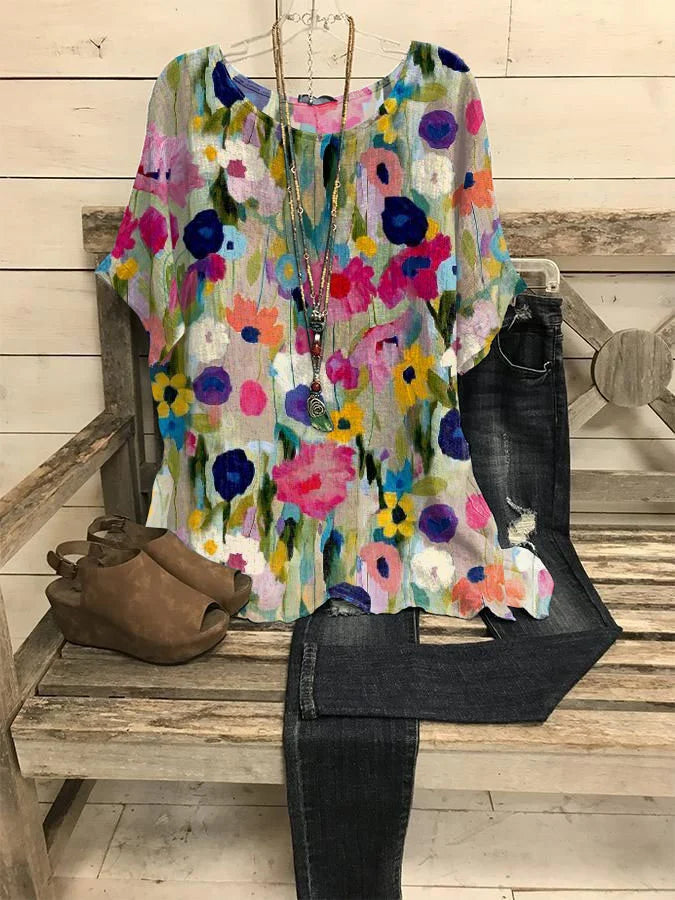 Flower meadow tunic