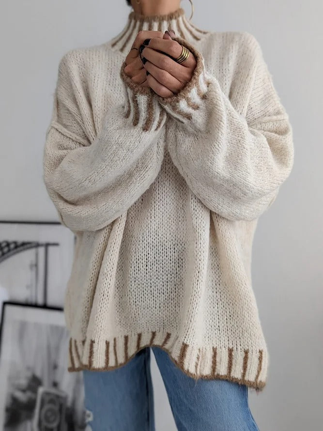 Apricot long sleeve sweater with print