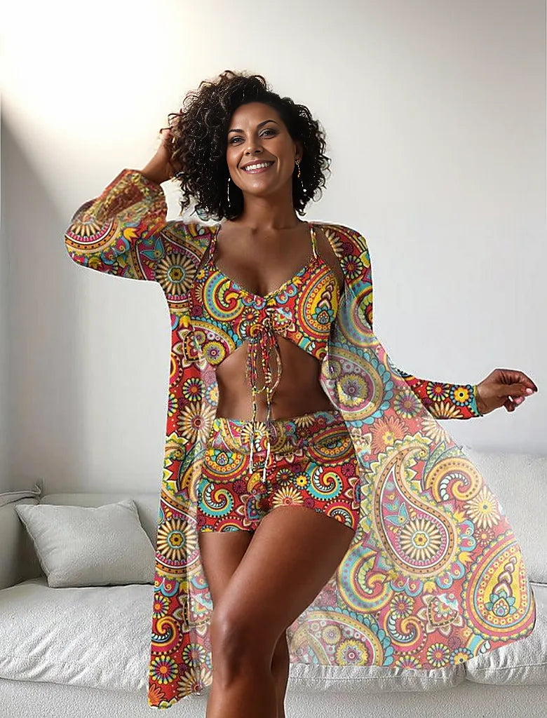 Unique swimwear with paisley pattern