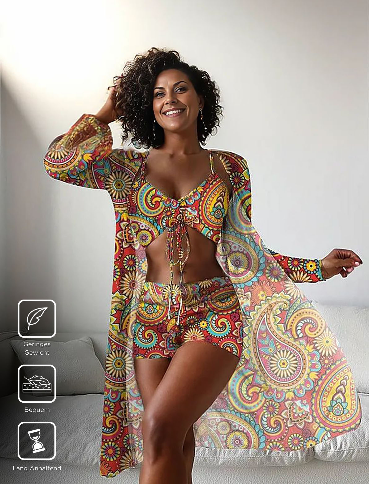 Unique swimwear with paisley pattern