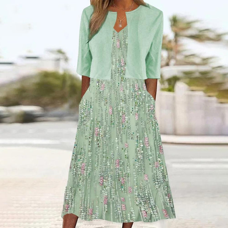 PureWear ® -  Two-piece floral print midi dress