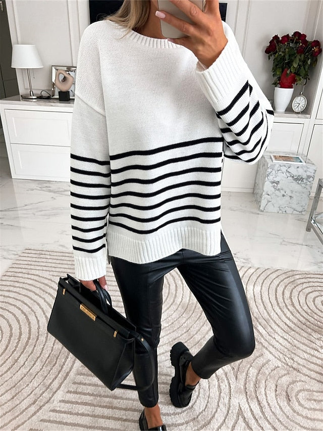 Black and white striped sweater