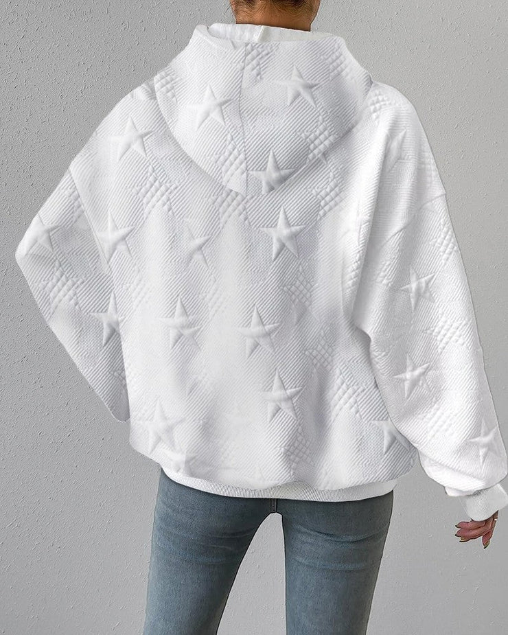 White monochrome sweatshirt with long sleeves