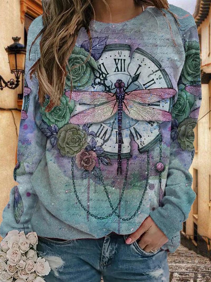 Chrono Dragonfly Crew Neck Long Sleeve Sweatshirt