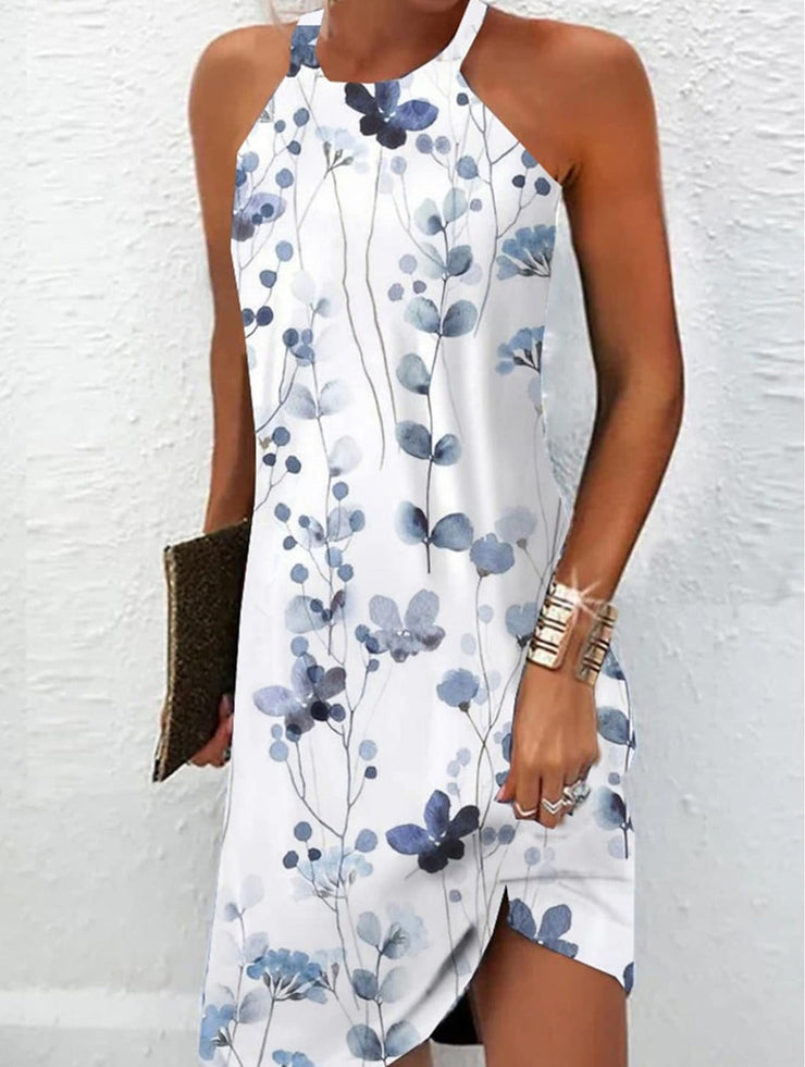 Chic Sleeveless Printed Mini Dress