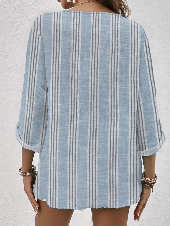 Line game Casual striped blouse