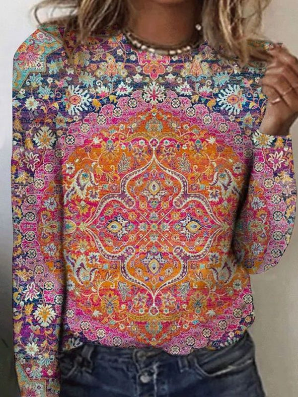 Sweet long sleeve top with round neck