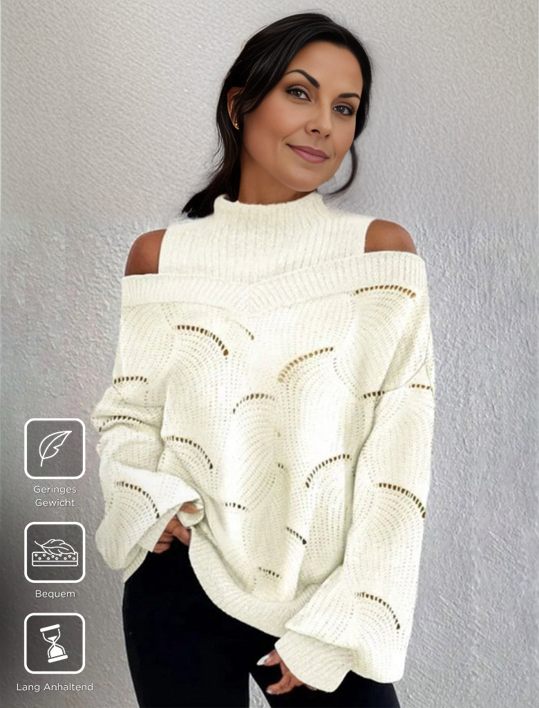 White sweater with cold shoulders