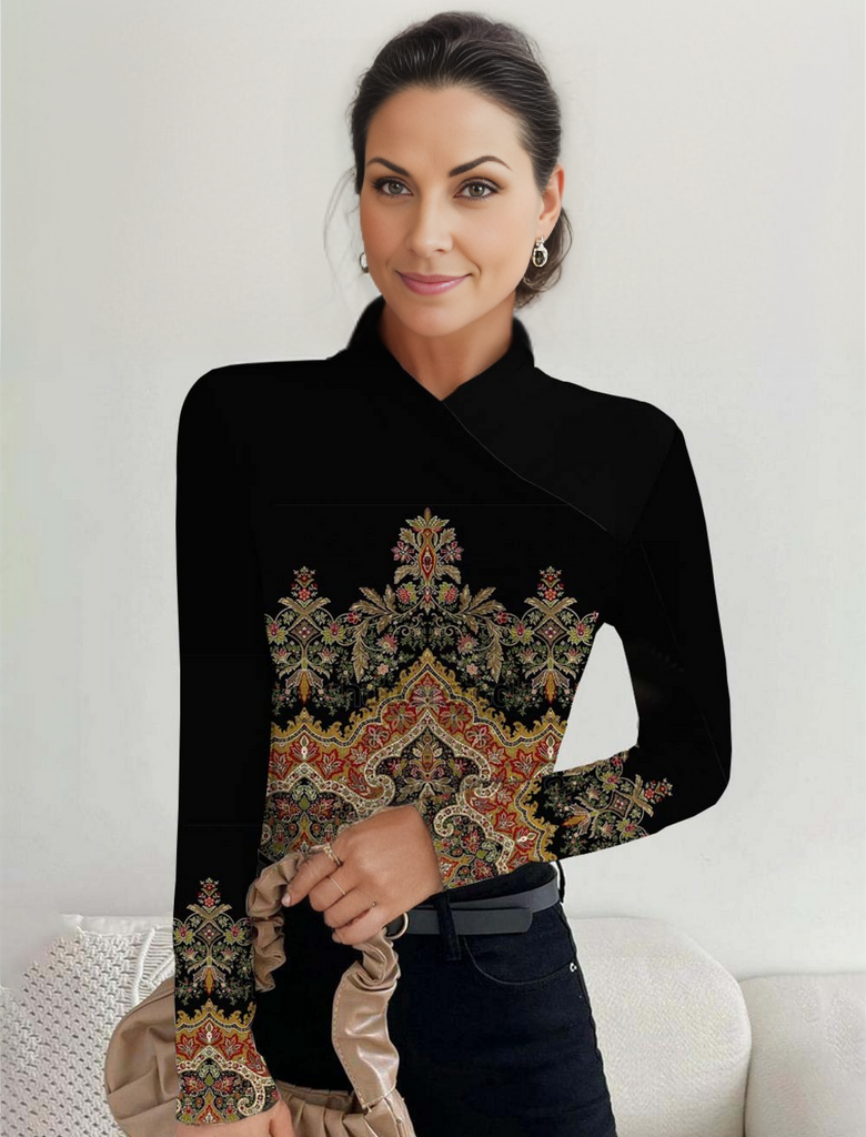 Special long sleeve print top