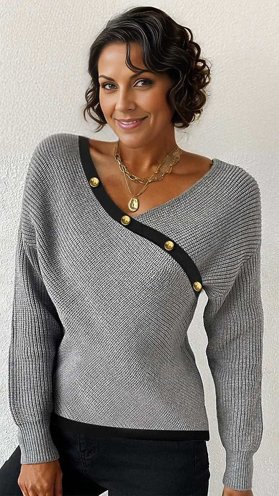 Distinctive long sleeve print sweater