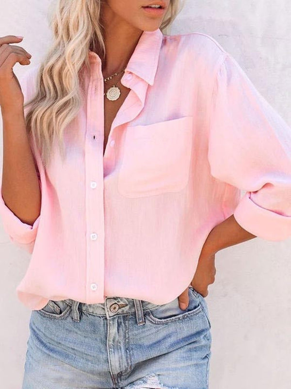 Pink long sleeve shirt with oversized shoulder straps