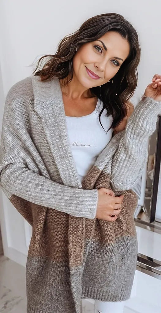 Grey color block hoodie