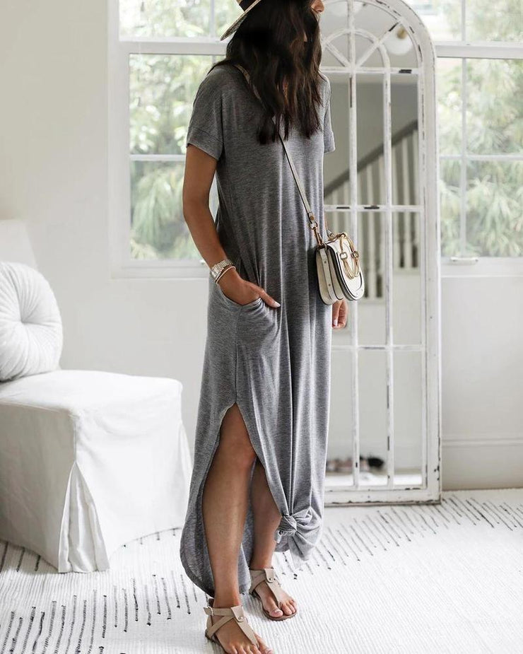 Count on me grey maxi dress